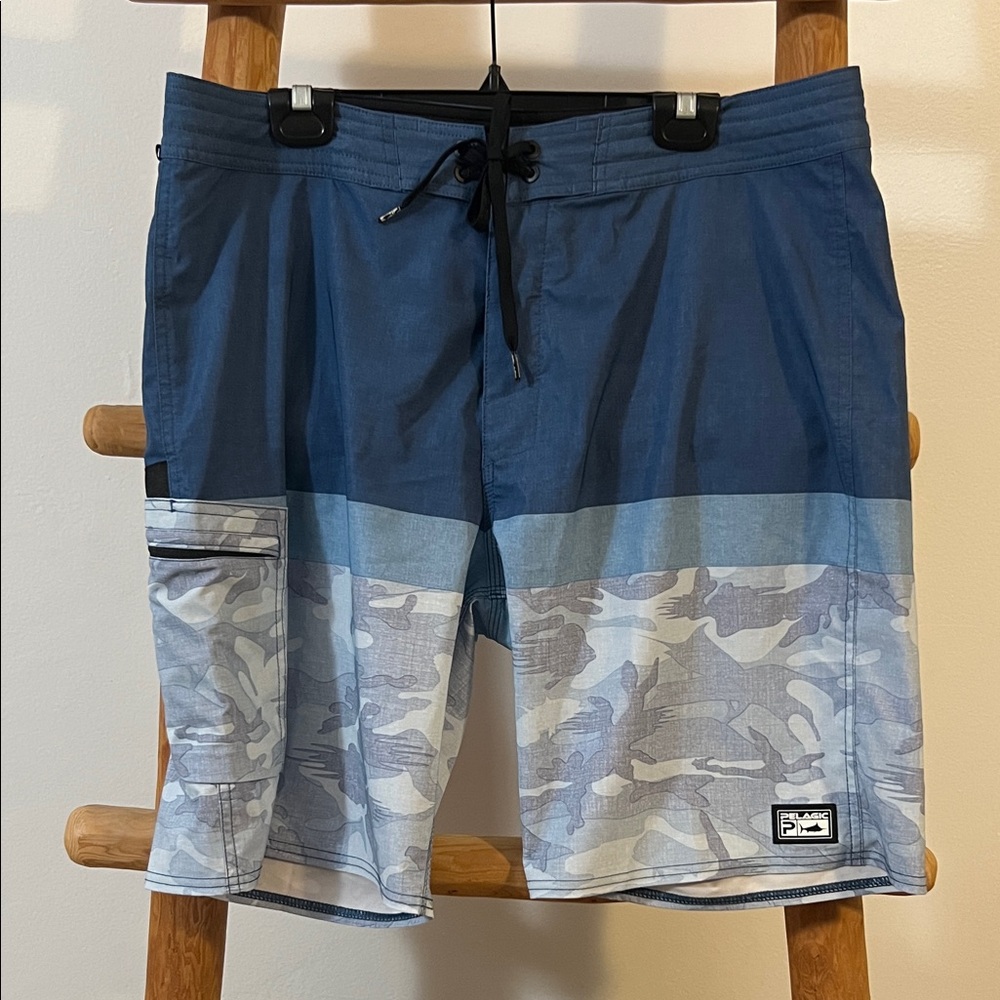 Pelagic Two-Tone Blue Camo Board Shorts